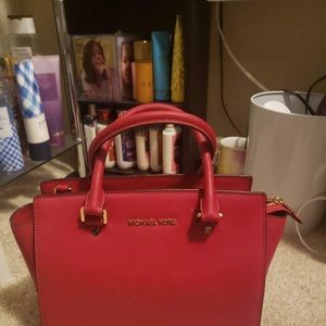 Medium Red Saffiano Leather Michael Kors